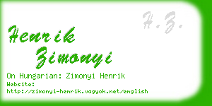 henrik zimonyi business card